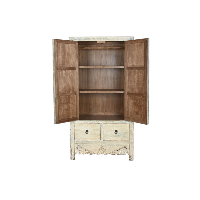 DKD Home Decor Armario de Abeto y Metal Tallado Natural Antik China