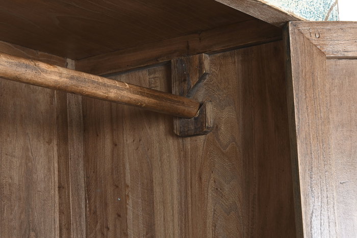 DKD Home Decor Armario Antik china Oriental Bicolor Lacado Abeto Metal Contrachapado 52 x 180 x 88 cm