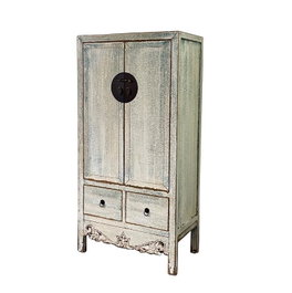 DKD Home Decor Armario Antik china Oriental Bicolor Lacado Abeto Metal Contrachapado 52 x 180 x 88 cm
