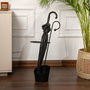 Aberto Design Paragüero 005, Elegante y Duradero, 100% Metal Negro, 34 x 23 x 67 cm
