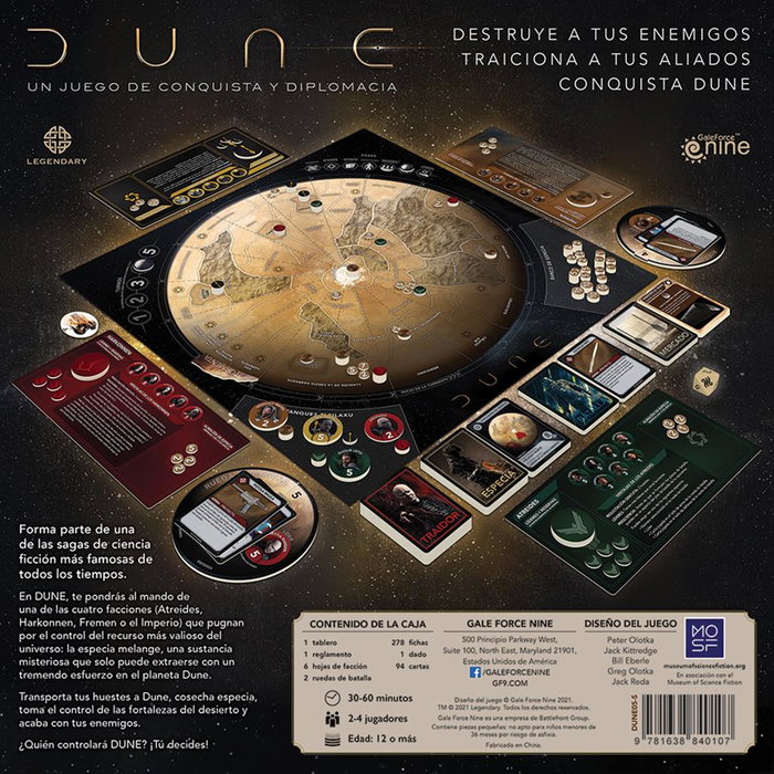 Gale Force Nine Juego Mesa Dune: Un Juego Conquista y Diplomacia - Juego de Mesa Estratégico de 2 a 4 Jugadores (14+ Años, 2-3h) en Español Gale Force Nine Juego Mesa Dune: Un Juego Conquista y Diplomacia - Juego de Mesa Estratégico de 2 a 4 Jugadores (14+ Años, 2-3h) en Español