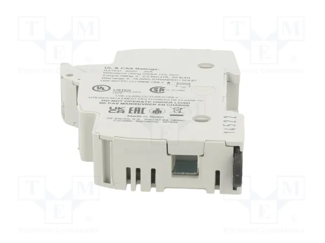 DF ELECTRIC Portafusibles PMX para Raíl DIN 30A 600VAC DF ELECTRIC Portafusibles PMX para Raíl DIN 30A 600VAC
