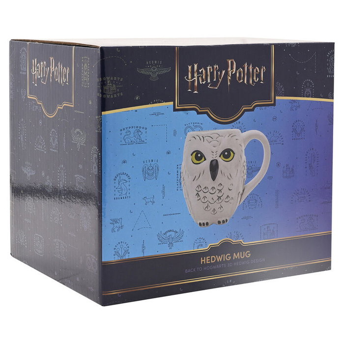 WIDDOP & CO Taza de Cerámica con Diseño 3D de Hedwig - Lechuza de Harry Potter - Pieza de Colección Hogwarts
