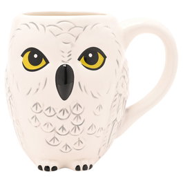 WIDDOP & CO Taza de Cerámica con Diseño 3D de Hedwig - Lechuza de Harry Potter - Pieza de Colección Hogwarts