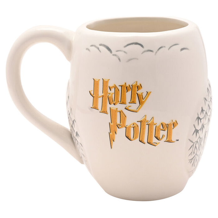 WIDDOP & CO Taza de Cerámica con Diseño 3D de Hedwig - Lechuza de Harry Potter - Pieza de Colección Hogwarts
