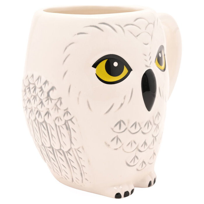 WIDDOP & CO Taza de Cerámica con Diseño 3D de Hedwig - Lechuza de Harry Potter - Pieza de Colección Hogwarts