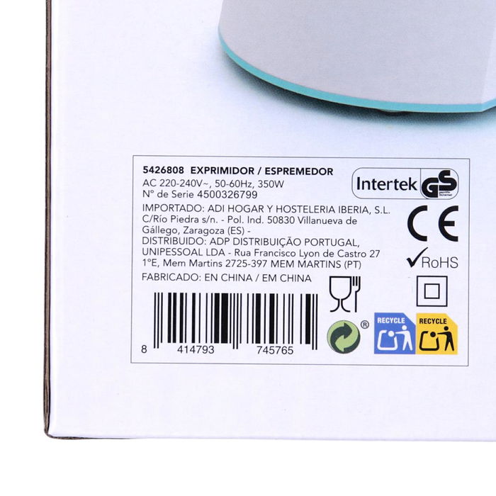 Exprimidor Vertido Continuo Gallery DCook 350 W