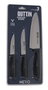 Quttin Set de 3 Piezas Colección Nero con Cuchillo Chef, Multiusos y Pelador