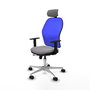PIQUERAS Y CRESPO Silla de oficina Jorquera con mecanismo Sincro/Traslack, Gris y Azul