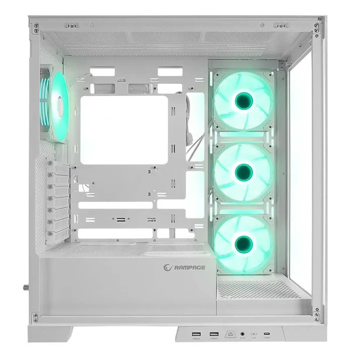 Rampage Hydra V2 Obudowa PC Acuario 4x Ventilador ARGB Blanco