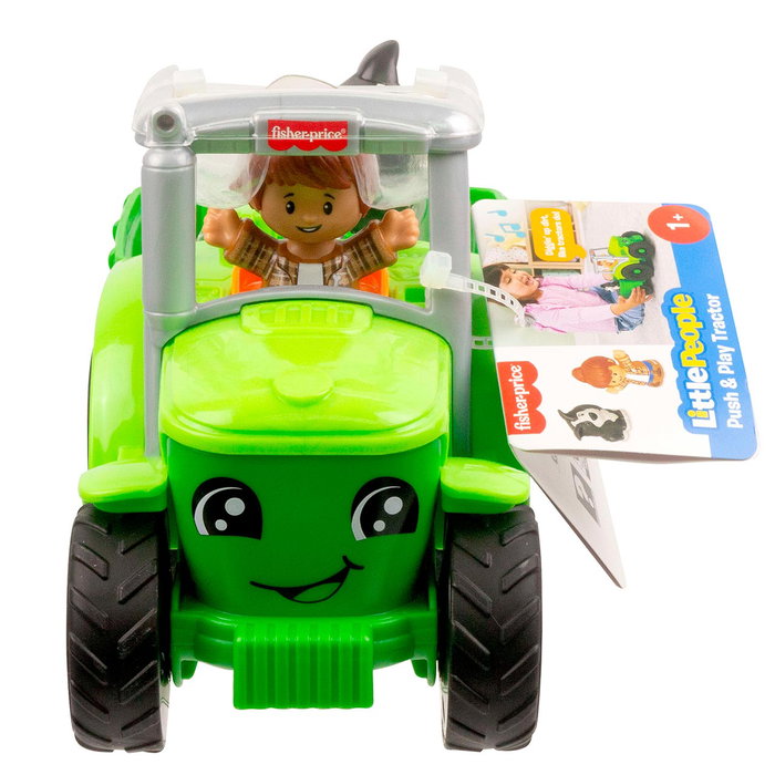 Fisher-Price Little People Tractor de Arrastre Musical Jgx12 con Granjero, Perrito y Sonidos, Juguete para Bebés +12 Meses