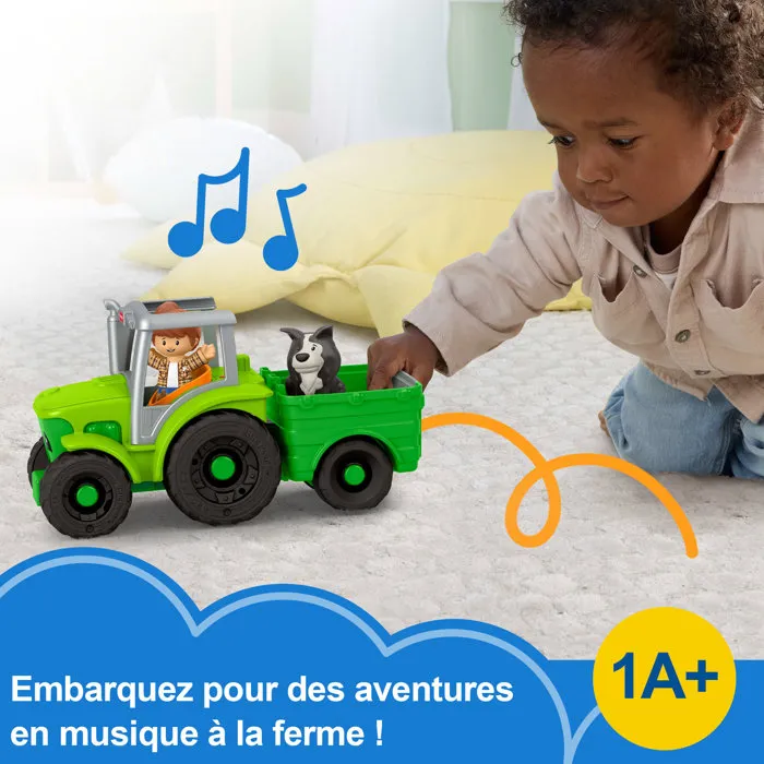 Fisher-Price Little People Tractor de Empuje Vehículo Musical con Sonidos - JGX12