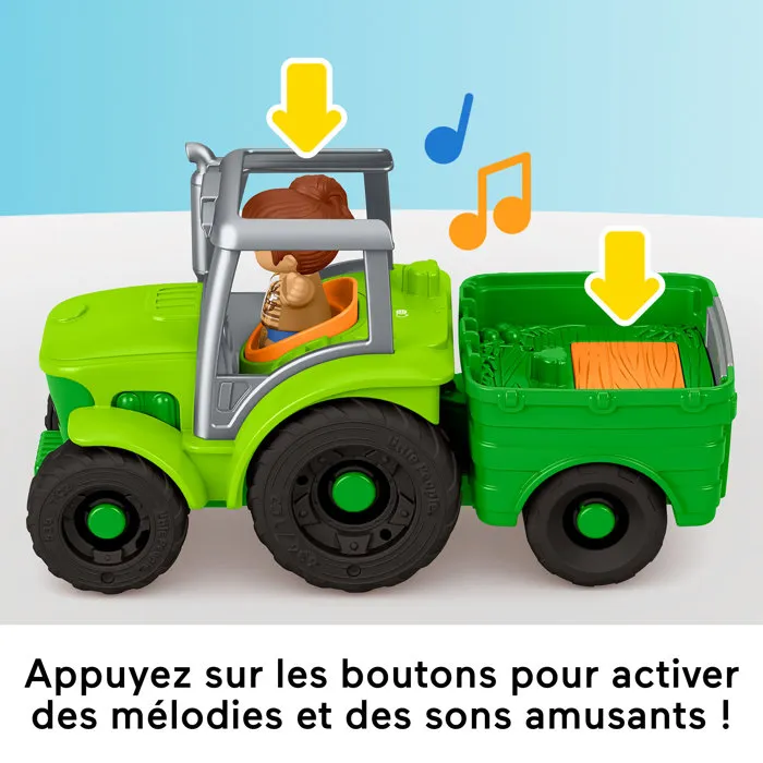 Fisher-Price Little People Tractor de Empuje Vehículo Musical con Sonidos - JGX12