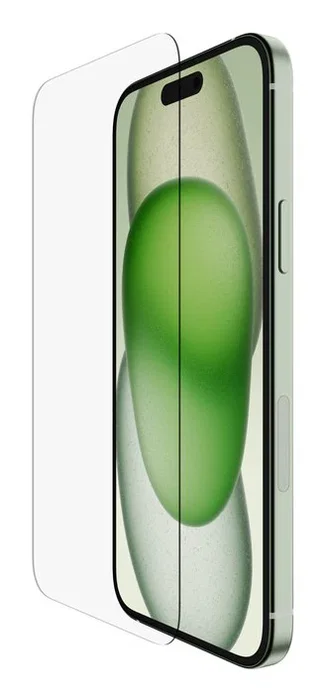 Belkin ScreenForce Protector de Pantalla de Vidrio Templado 9H para iPhone 16 Plus - Transparente, Antibacteriano, Resistente a Impactos y Rayones, 1 Unidad