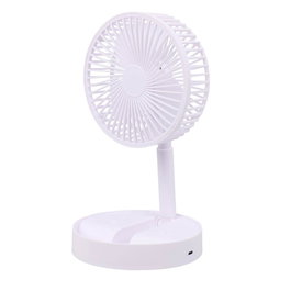 Basics Ventilador de Sobremesa Plegable Recargable USB-C Blanco, 3 Velocidades, Batería 1200 mAh, Ø165 x 360 mm