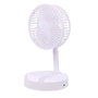 Basics Ventilador de Sobremesa Plegable Recargable USB-C Blanco, 3 Velocidades, Batería 1200 mAh, Ø165 x 360 mm