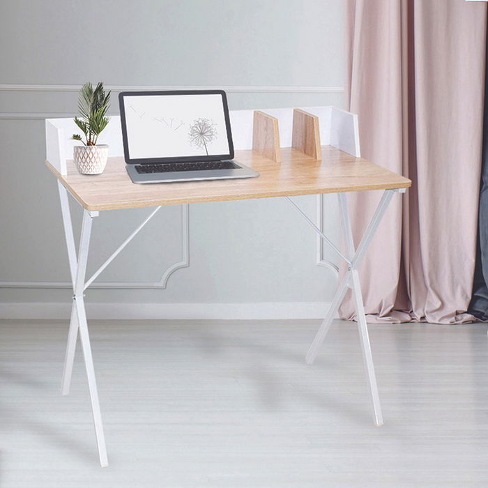 Home Deco Factory Escritorio Essentiel Blanco 90x50 cm con Agujero para Cables Home Deco Factory Escritorio Essentiel Blanco 90x50 cm con Agujero para Cables