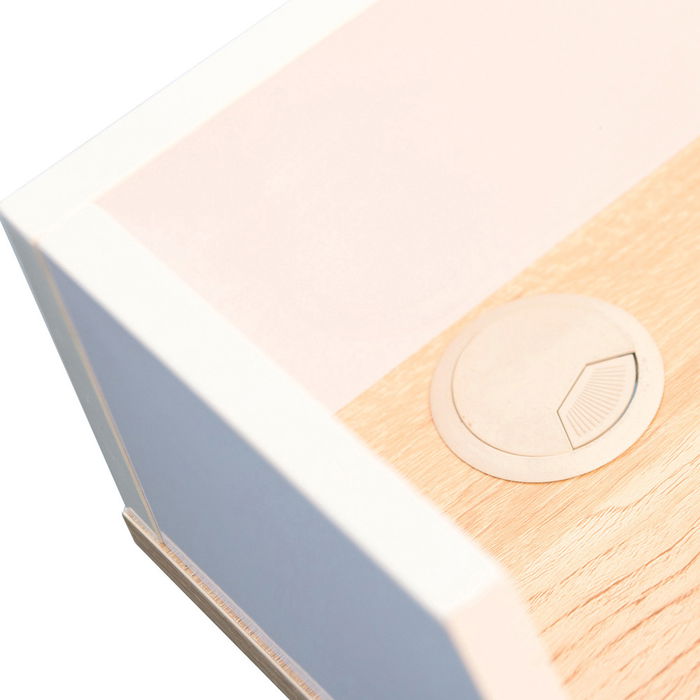 Home Deco Factory Escritorio Essentiel Blanco 90x50 cm con Agujero para Cables Home Deco Factory Escritorio Essentiel Blanco 90x50 cm con Agujero para Cables