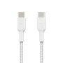 Belkin CAB004BT2MWH2PK Cable USB-C a USB-C Trenzado 2 Metros USB 2.0 480 Mbps Carga Rápida Power Delivery 60W (2 Piezas) - Blanco