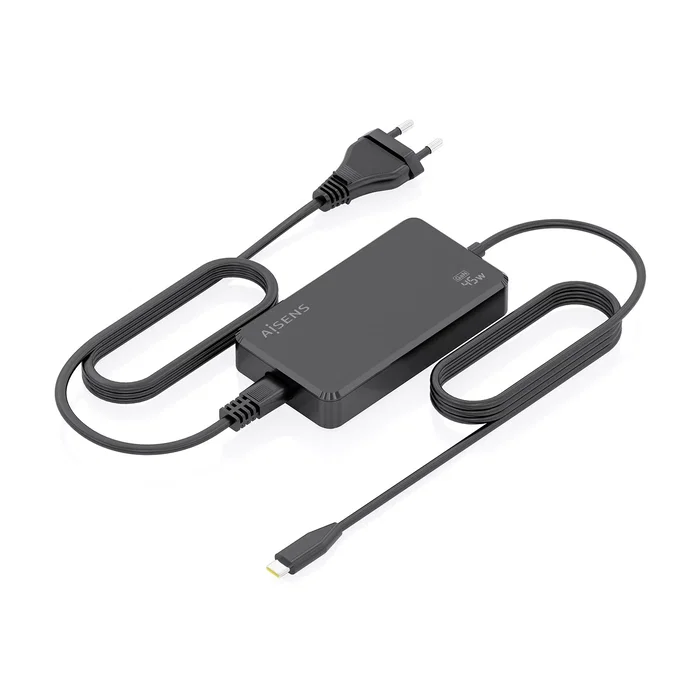Aisens ASCH-1PD45D067-BK Cargador de Sobremesa GaN 45W USB-C Power Delivery 3.0 Adaptador de Corriente con Cable 1.8m - Negro