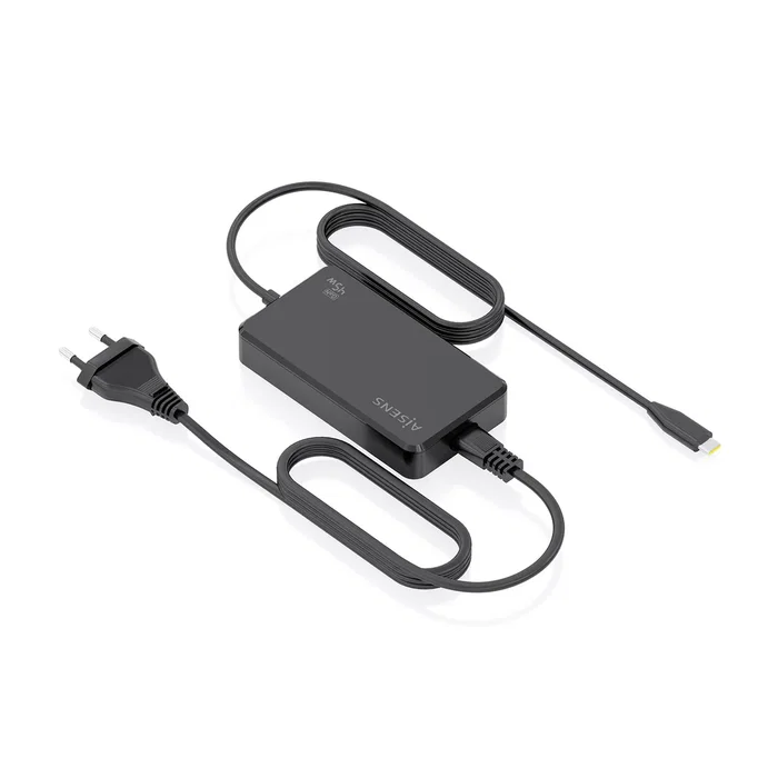 Aisens ASCH-1PD45D067-BK Cargador de Sobremesa GaN 45W USB-C Power Delivery 3.0 Adaptador de Corriente con Cable 1.8m - Negro