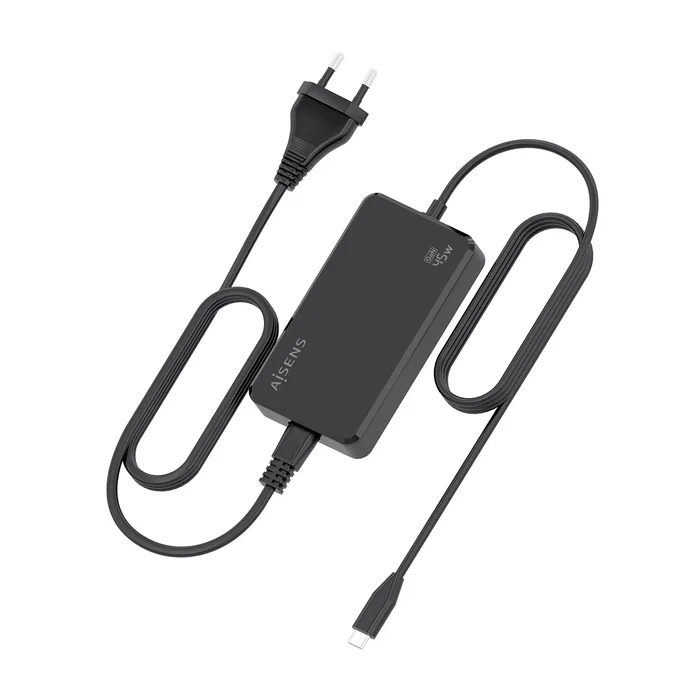 Aisens ASCH-1PD45D067-BK Cargador de Sobremesa GaN 45W USB-C Power Delivery 3.0 Adaptador de Corriente con Cable 1.8m - Negro