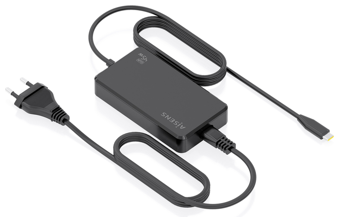 Aisens Cargador de Sobremesa GaN 45W USB-C PD3.0 Negro ASCH-1PD45D067-BK