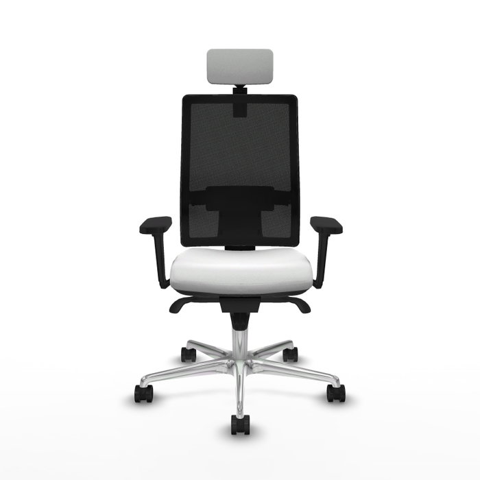 PIQUERAS Y CRESPO Silla de oficina Horna con mecanismo Sincro, Blanco y Negro