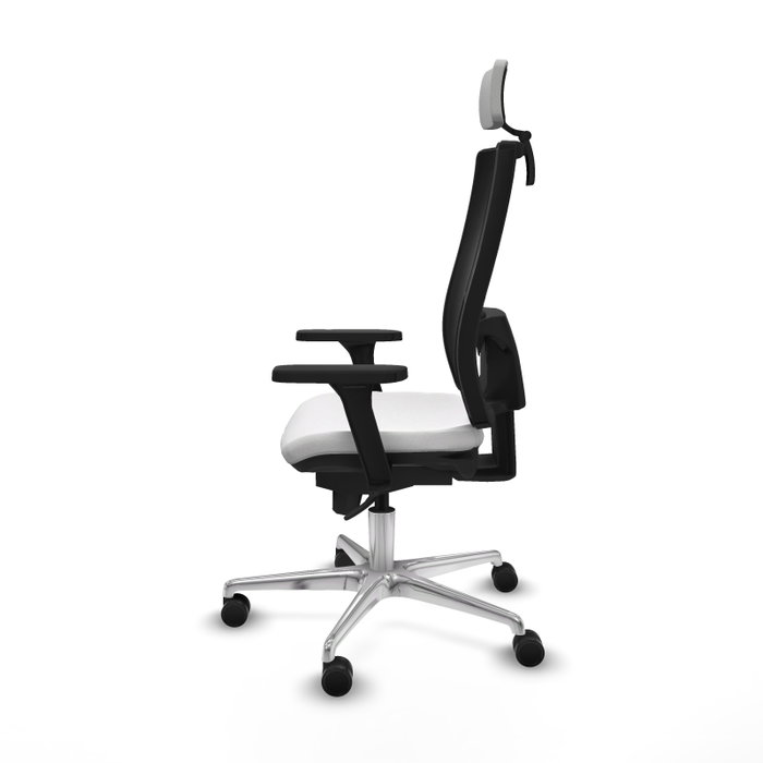 PIQUERAS Y CRESPO Silla de oficina Horna con mecanismo Sincro, Blanco y Negro