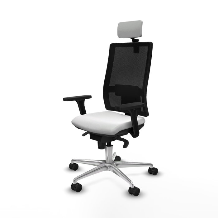 PIQUERAS Y CRESPO Silla de oficina Horna con mecanismo Sincro, Blanco y Negro