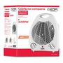 Edm Calefactor Compacto Blanco 1000-2000W con Aire Fresco y Protección de Sobrecalentamiento, Vertical, 220-240V