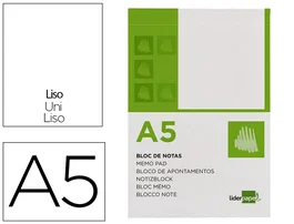 Liderpapel Bloc de notas Din a5 liso 80 hojas 60g/m2 perforado