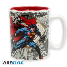 DC Comics Taza Superman de Cerámica, Capacidad 460 ml, Licencia Oficial, Apta Microondas y Lavavajillas, con Caja