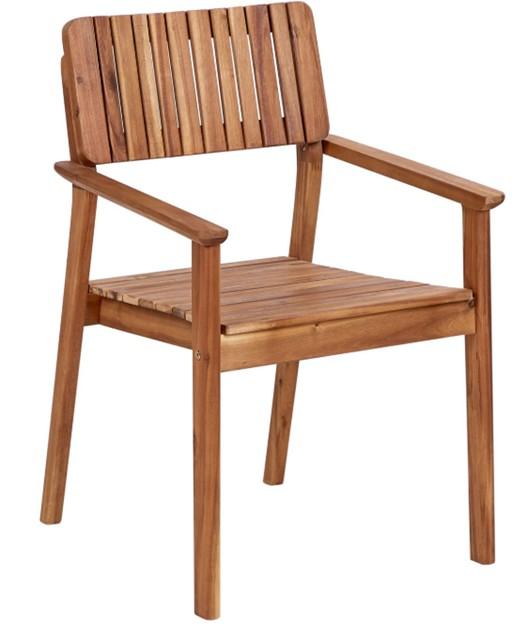 DKD Home Decor Silla de Terraza y Jardín de Teca Apilable, Marrón, 2 Unidades - 60 x 88 x 55 cm DKD Home Decor Silla de Terraza y Jardín de Teca Apilable, Marrón, 2 Unidades - 60 x 88 x 55 cm