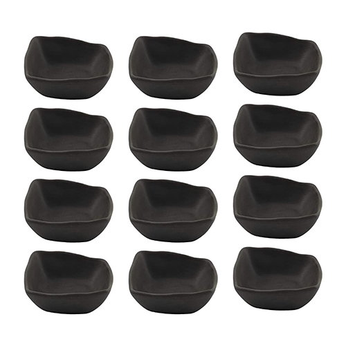 Summa Io Grafito Bol Cuadrado Gris Oscuro (Set de 12) 26 cl
