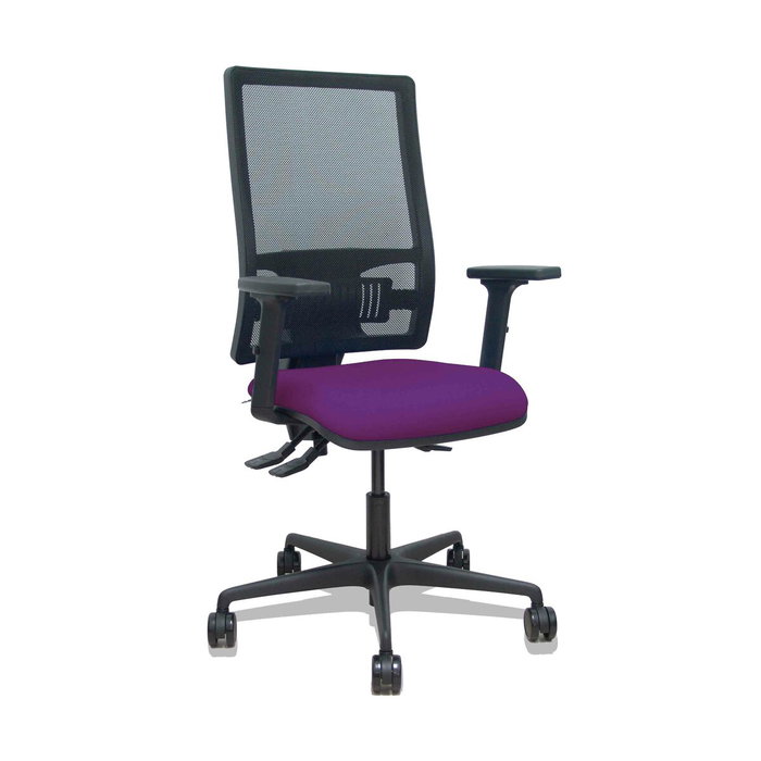PIQUERAS Y CRESPO Silla Bormate con Mecanismo Asincro, Asiento Morado y Respaldo Negro