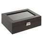 DKD Home Decor Joyero PU 25X16X8,5 Corcho Natural Marrón Oscuro