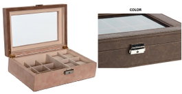 DKD Home Decor Joyero PU 25X16X8,5 Corcho Natural Marrón Oscuro