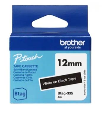 Brother Btag-335 Cinta mecanográfica Blanco sobre negro 12mm x 4m Brother Btag-335 Cinta mecanográfica Blanco sobre negro 12mm x 4m