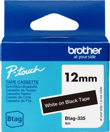 Brother Btag-335 Cinta mecanográfico Blanco sobre negro