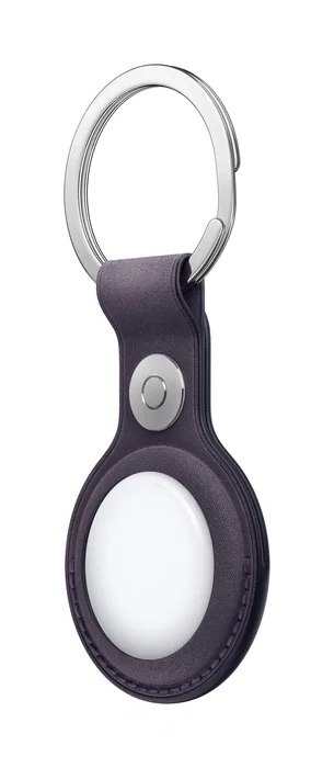 Apple MGG04ZM/A Anillo Llavero Accesorio para AirTag - Microtwill y Acero Inoxidable, Color Midnight Purple