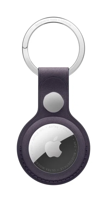 Apple MGG04ZM/A Anillo Llavero Accesorio para AirTag - Microtwill y Acero Inoxidable, Color Midnight Purple