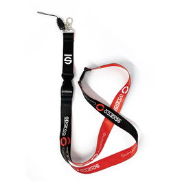 Sparco S099103NRRS Lanyard Gaming Negro-Rojo para llaves y pases de eventos de automovilismo