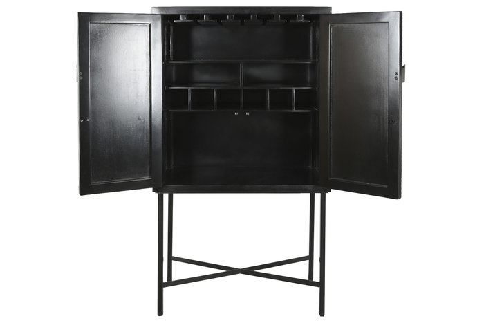 DKD Home Decor Bone 23 Mueble Bar Bicolor Negro 80 x 40 x 153 cm