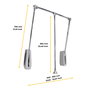 Emuca Colgador abatible para pared Hang, ancho regulable 600-830mm, Acero y Plástico, Cromado