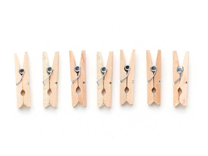 Pincello Set 15 Pinzas Madera Natural Pequeñas 7.5 x 12.5 x 2 cm (Set de 24)