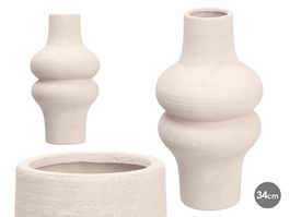 Giftdecor Jarrón 34 cm Blanco Cerámica (Set de 4)