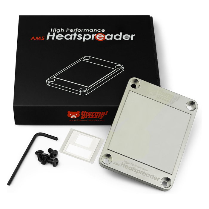 Thermal Grizzly High Performance Heatspreader AM5 (Plata) تقد Thermal Grizzly High Performance Heatspreader AM5 (Plata) تقد