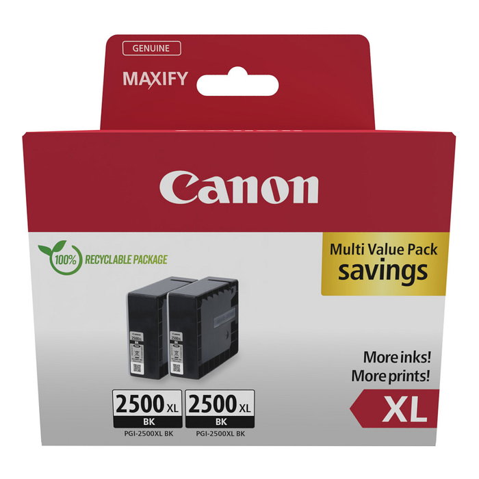 Canon PGI-2500BK XL Multipack Negro (9254B011)