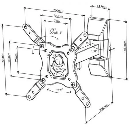 Soporte de Pared Inclinable Vivanco 37977 para TV hasta 43"/ hasta 25kg Soporte de Pared Inclinable Vivanco 37977 para TV hasta 43"/ hasta 25kg